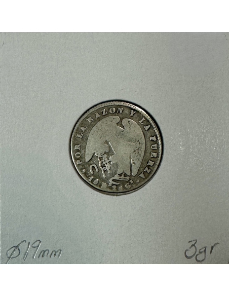 CHILI - UN REAL 1846 - Pièce de Monnaie en Argent // Qualité : B