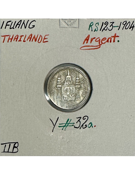 THAILANDE - 1 FUANG RS 123-1904 - Pièce de Monnaie en Argent // TTB