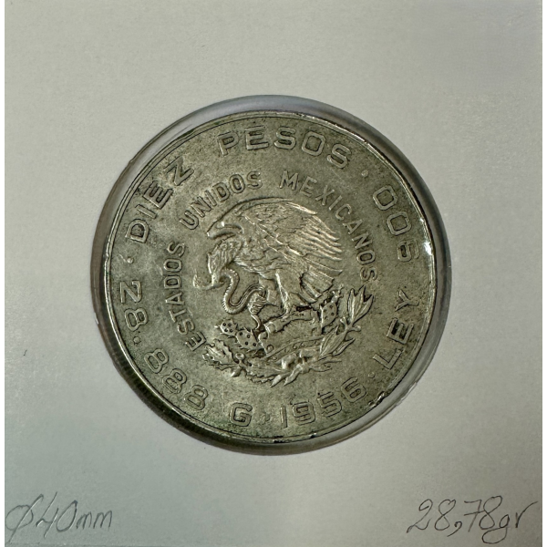 MEXIQUE - 10 PESOS 1956 - Pièce de...