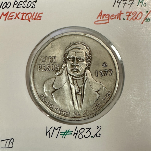 MEXIQUE - 100 PESOS 1977 Mo - Pièce de Monnaie en Argent...