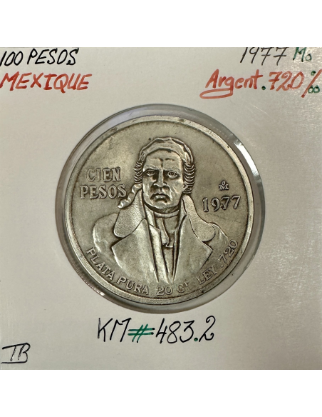 MEXIQUE - 100 PESOS 1977 Mo - Pièce de Monnaie en Argent // Qualité : TB