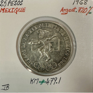 MEXIQUE - 25 PESOS 1968 - Pièce de Monnaie en Argent //...