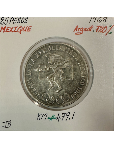 MEXIQUE - 25 PESOS 1968 - Pièce de Monnaie en Argent // Qualité : TB