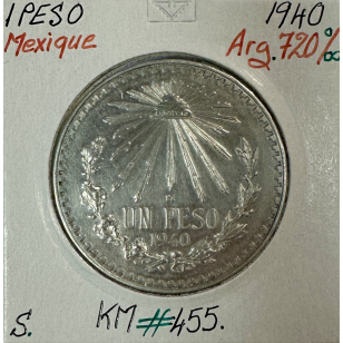 MEXIQUE - 1 PESO 1940 - Pièce de Monnaie en Argent //...