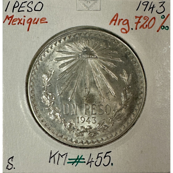 MEXIQUE - 1 PESO 1943 - Pièce de...