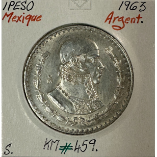 MEXIQUE - 1 PESO 1963 - Pièce de Monnaie en Argent //...