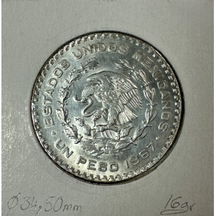 MEXIQUE - 1 PESO 1967 - Pièce de Monnaie en Argent //... 2