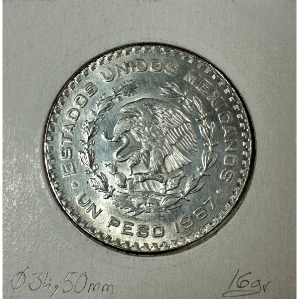 MEXIQUE - 1 PESO 1967 - Pièce de...