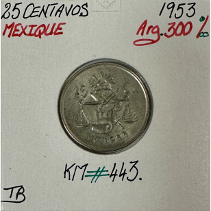 MEXIQUE - 25 CENTAVOS 1853 - Pièce de Monnaie en Argent...