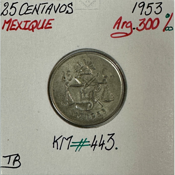 MEXIQUE - 25 CENTAVOS 1853 - Pièce de...