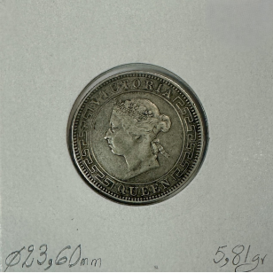 CEYLAN - 50 CENTS 1892 - Pièce de Monnaie en Argent //... 2