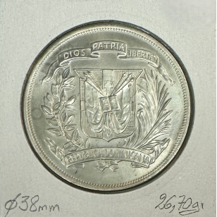 REPUBLIQUE DOMINICAINE - 1 PESO (1974) Monnaie en Argent... 2