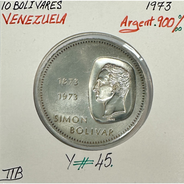 VENEZUELA - 10 BOLIVARES (1973)...