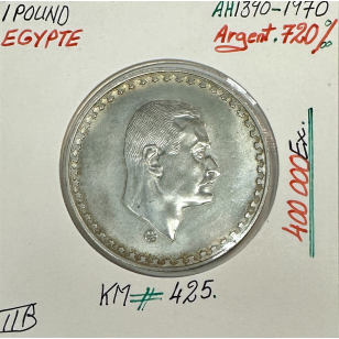 EGYPTE - 1 POUND 1970 (AH 1390) - Monnaie en Argent //...