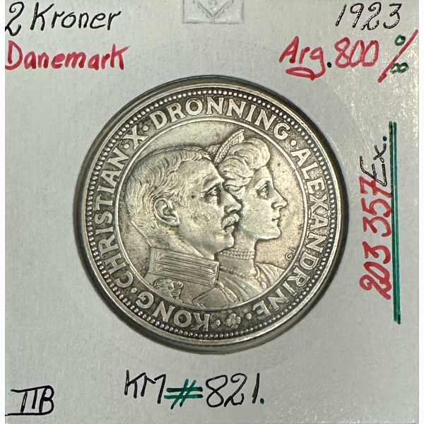 DANEMARK - 2 KRONER 1923 - Pièce de...