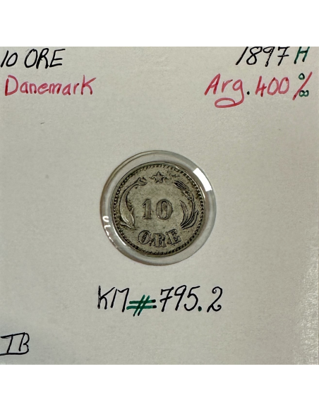 DANEMARK - 10 ORE 1897 H - Pièce de Monnaie en Argent // Qualité : TB