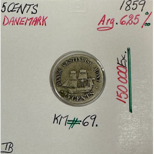 DANEMARK - 5 CENTS 1859 - Pièce de Monnaie en Argent //...
