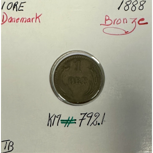 DANEMARK - 1 ORE 1888 - Pièce de Monnaie en Bronze //...