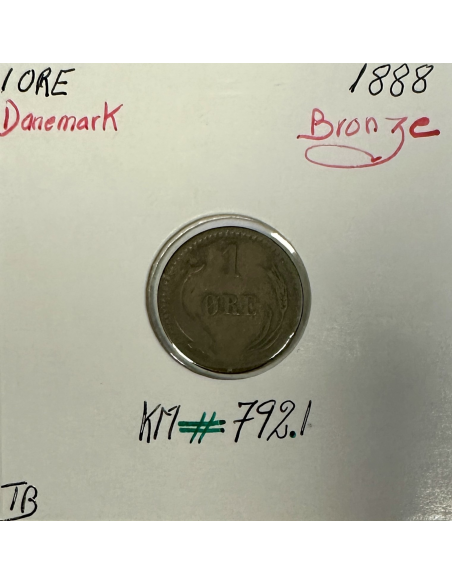 DANEMARK - 1 ORE 1888 - Pièce de Monnaie en Bronze // Qualité : TB