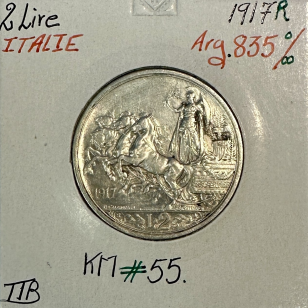 ITALIE - 2 LIRE 1917 R - Pièce de Monnaie en Argent //...