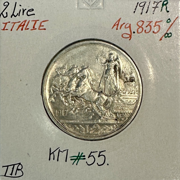 ITALIE - 2 LIRE 1917 R - Pièce de...
