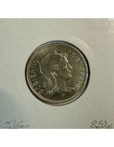 ESPAGNE - 2 PESETAS 1937 - Pièce en Nickel // Qualité : TTB (PAYS BASQUE)