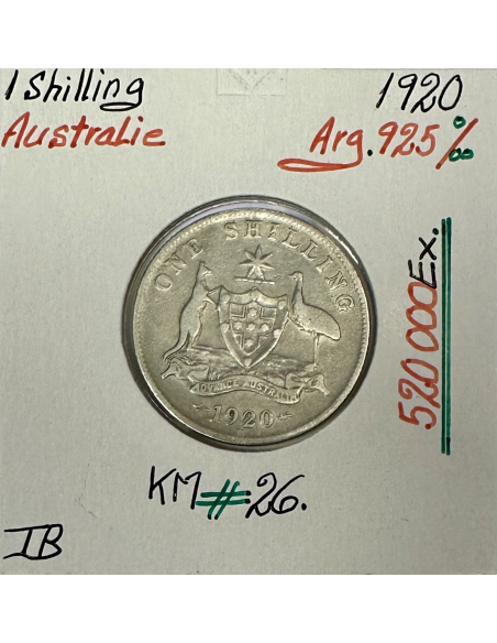 AUSTRALIE - 1 SHILLING 1920 - Pièce de Monnaie en Argent // TB