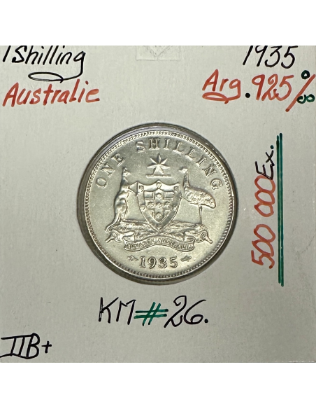 AUSTRALIE - 1 SHILLING 1935 - Pièce de Monnaie en Argent // TTB