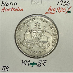 AUSTRALIE - 1 FLORIN 1936 - Pièce de Monnaie en Argent //...