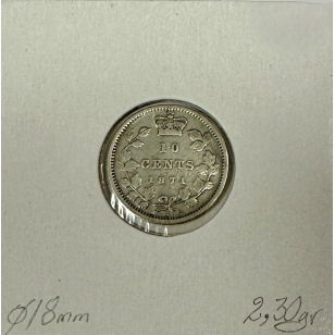 CANADA - 10 CENTS 1871 H - Pièce de Monnaie en Argent //... 2