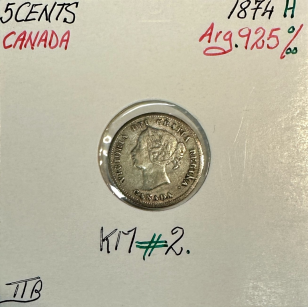 CANADA - 5 CENTS 1874 H - Pièce de Monnaie en Argent //...