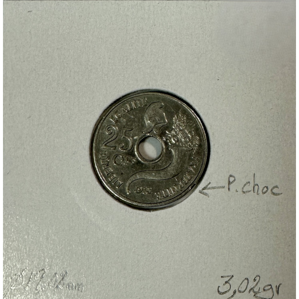 25 CENTIMES Essai de Y.Peter 1913 -...