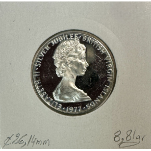 ILE VIERGE - 25 CENTS 1977 - Pièce de Monnaie en Argent... 2