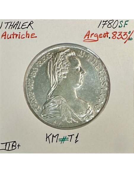 AUTRICHE - 1 THALER 1780 S.F (Marie-Thérèse) Monnaie en Argent // TTB (REF 2)