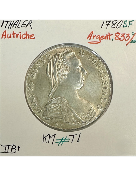 AUTRICHE - 1 THALER 1780 S.F (Marie-Thérèse) Monnaie en Argent // TTB (REF 3)
