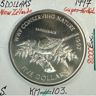 NOUVELLE-ZELANDE - 5 DOLLARS 1997 - Monnaie en...