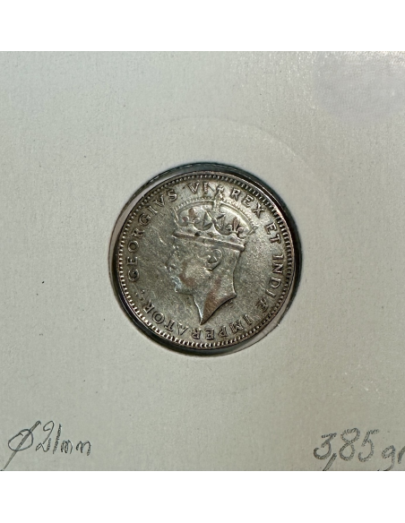 AFRIQUE DE L'EST - 50 CENTS (1937H) Monnaie en Argent // Qualité : TTB
