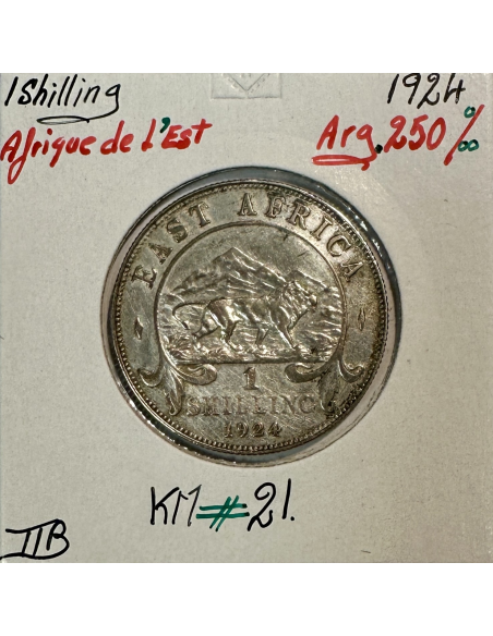 AFRIQUE DE L'EST - 1 Shilling 1924 - Monnaie en Argent // Qualité : TTB