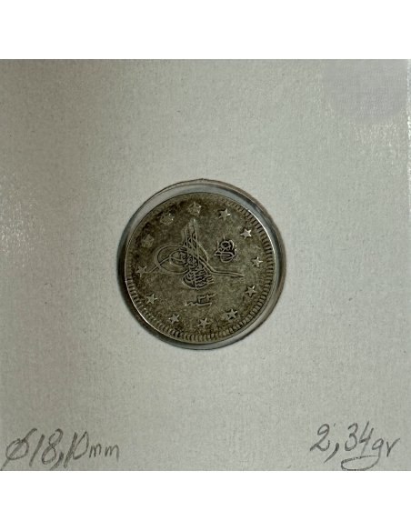 TURQUIE - 2 KURUSH 1907 (AH 1293) - Pièce de Monnaie en Argent // Qualité : TB