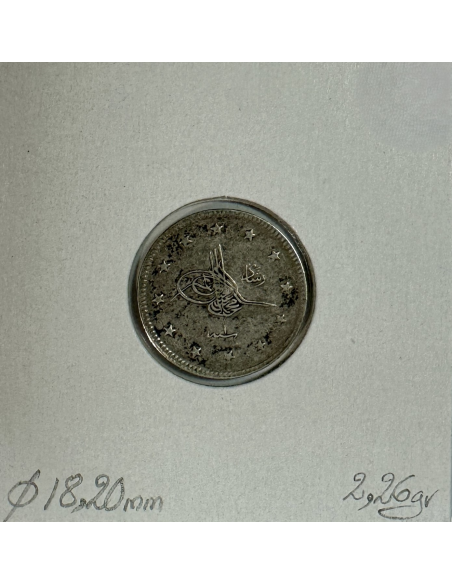 TURQUIE - 2 KURUSH 1909 (AH 1327) - Pièce de Monnaie en Argent // Qualité : TB