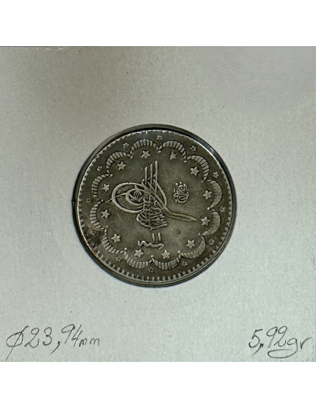 TURQUIE - 5 KURUSH 1885 (AH 1293) - Pièce de Monnaie en Argent // Qualité : TTB