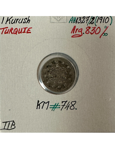 TURQUIE - 1 KURUSH 1910 (AH 1327) - Monnaie en Argent // TTB (REF 1)