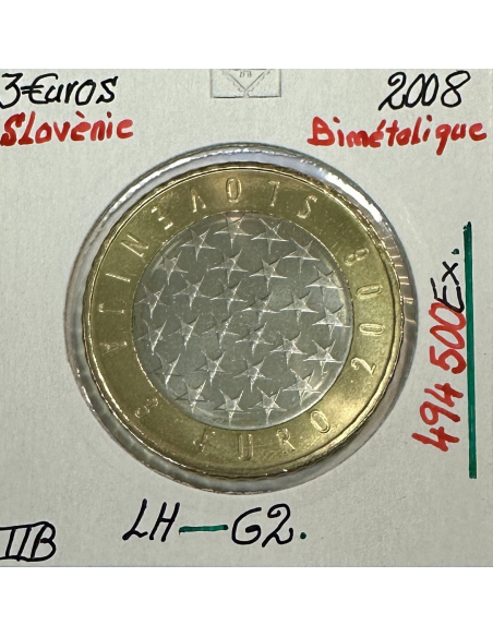 SLOVENIE - 3 EURO - 2008 // Pièce de Monnaie en Qualité : TTB