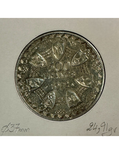AFRIQUE DE L'OUEST - 500 FRANCS 1972 - Pièce de Monnaie en Argent // TTB