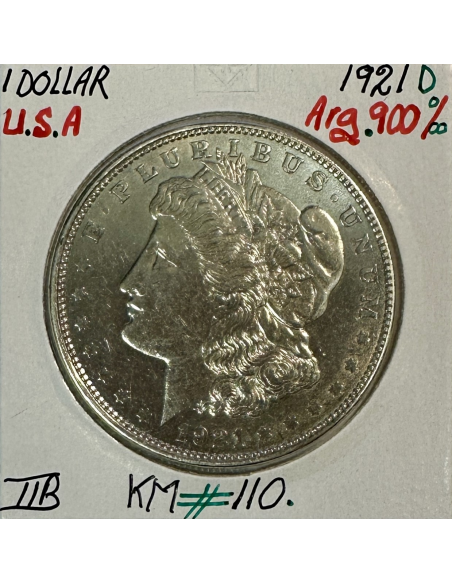 ETATS-UNIS - USA - 1 DOLLAR 1921 D - Pièce de Monnaie en argent // TTB