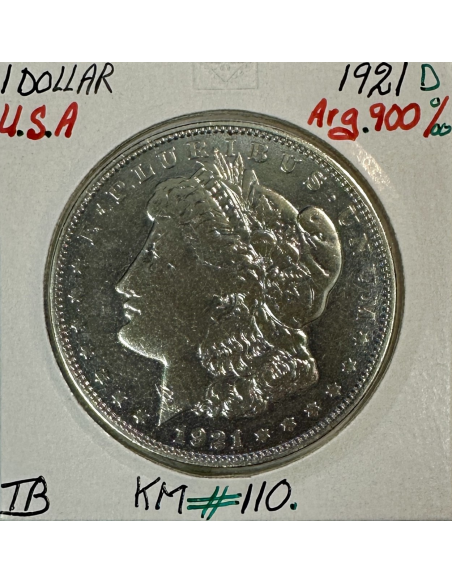 ETATS-UNIS - USA - 1 DOLLAR 1921 D - Pièce de Monnaie en argent // TB