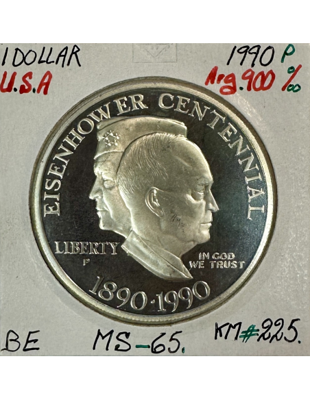 ETATS-UNIS - USA - 1 DOLLAR 1990 P - Pièce de Monnaie en argent / Qualité : BE