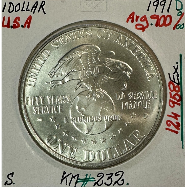 ETATS-UNIS - USA - 1 DOLLAR 1991 D -...