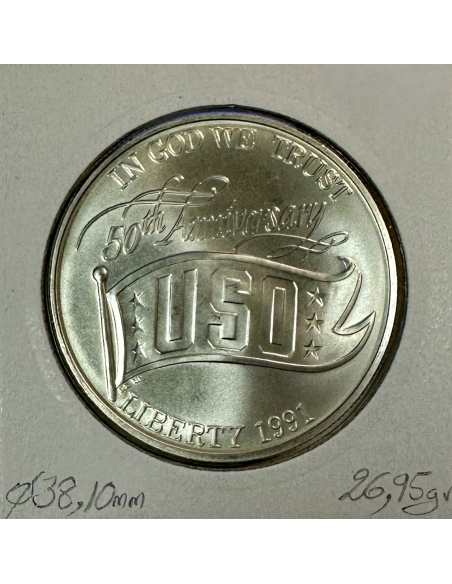 ETATS-UNIS - USA - 1 DOLLAR 1991 D - Pièce de Monnaie en argent // SUP