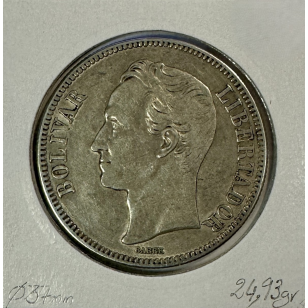VENEZUELA - 5 BOLIVARES 1936 - Monnaie en Argent //... 2